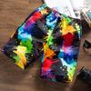Cool Elastic Waist Deep Crotch Print Breathable Men Swimwear for Adult Trunks