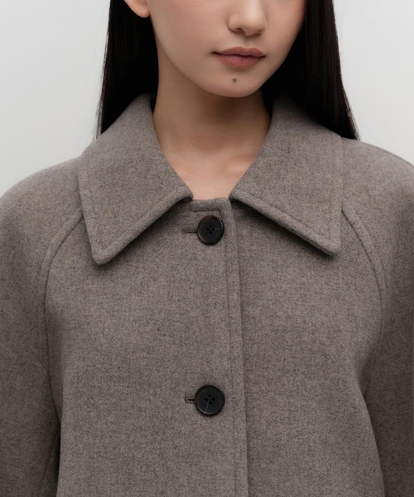 MUSINSA STANDARD WOMAN Women'S Cashmere Blend Half Balmacaan Coat [Taupe]