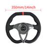 TIYPEOR 350mm Car Steering Wheel Silver Aluminum Carbon Drift Simulation Racing Game Steering Wheel With D-shaped