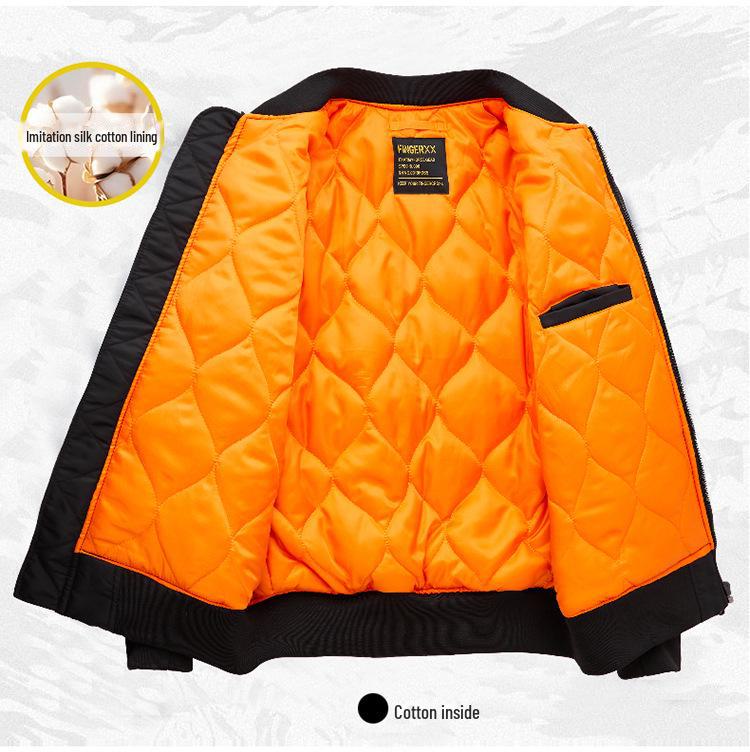 Унисекс Douyin MA-1 Pilot Jacket с хлопком, утолщенный бейсбольный воротник