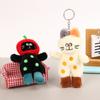 Cute Polka Cat Plush Toy Stuffed Kitten Doll Keychain Plushies Key Holder Lovely Backpack Pendant For Girl Kid Gifts