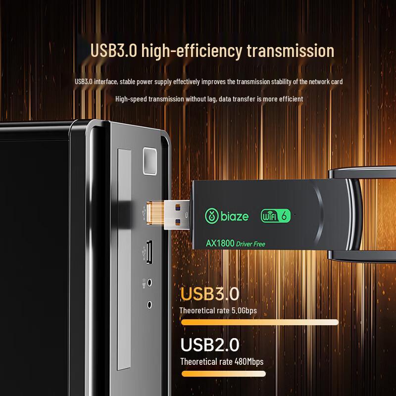 BIAZE Беспроводной USB-адаптер WiFi 6 AX1800 (Китайская версия)