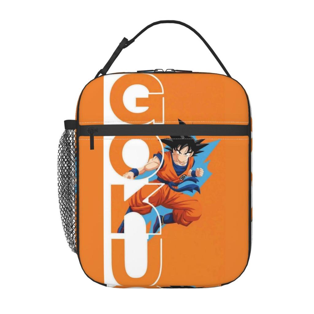 Custom Goku Insulated Lunch Bag for Women Cute Cartoon Cooler Thermal Food Lunch Box Outdoor Camping Travel Portable Tote Bags