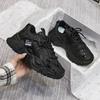 Women's Shoes Platform Autumn Leather 2024 New Versatile Black Casual Sneaker Solid Color Lace-up Vulcanize Shoes Tenis Feminino