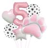 Pink Dog'S Paw Digital Balloon Set Animal Theme Birthday Party Aluminum Film Balloon Party Arrangement Decorative Balloon