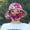 Summer sun hat bucket hat mask integrated hat summer UV protection sun hat outdoor sun protection face hat