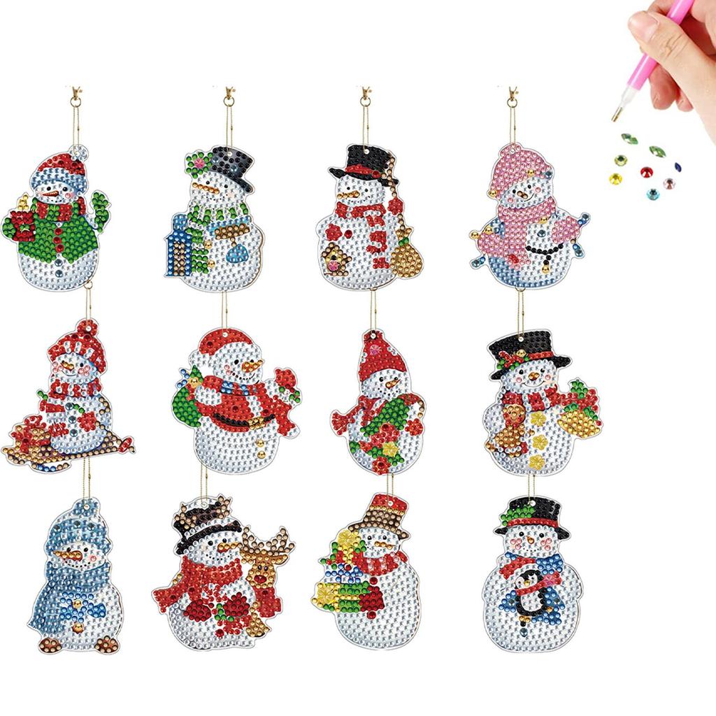 Набор брелоков для алмазной живописи Christmas, 12 шт. DIY Алмазное искусство, брелоки для начинающих, уникальный ручной работы подарок