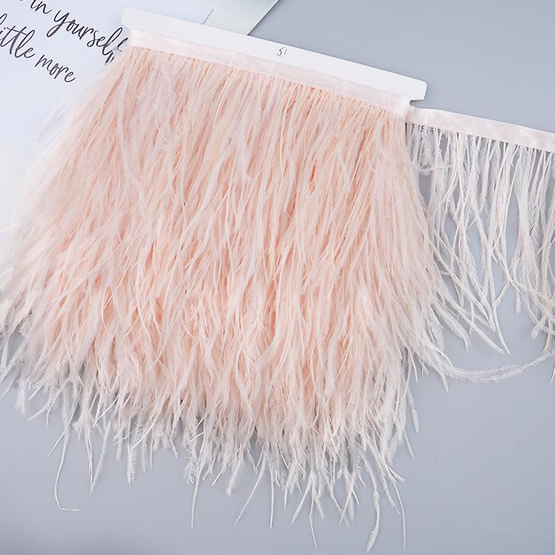 Diy Handmade Accessories Colorful Ostrich Feather Cloth Edge Decorative Accessories Clothing Accessories Wedding Skirt