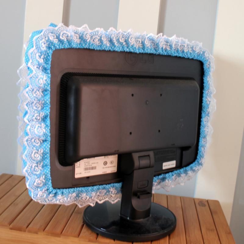 Fabric TV Computer Dust Cover Power On Without Taking Out Suitable For Monitor Screen Home Decorations Dust Cover With Elastic