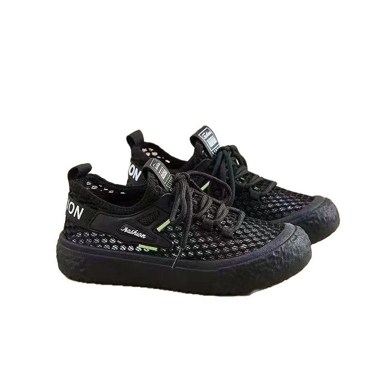 Summer large mesh breathable deodorant women's shoes 2025 soft sole non-slip wear-resistant casual shoes light stack wear women's mesh shoes