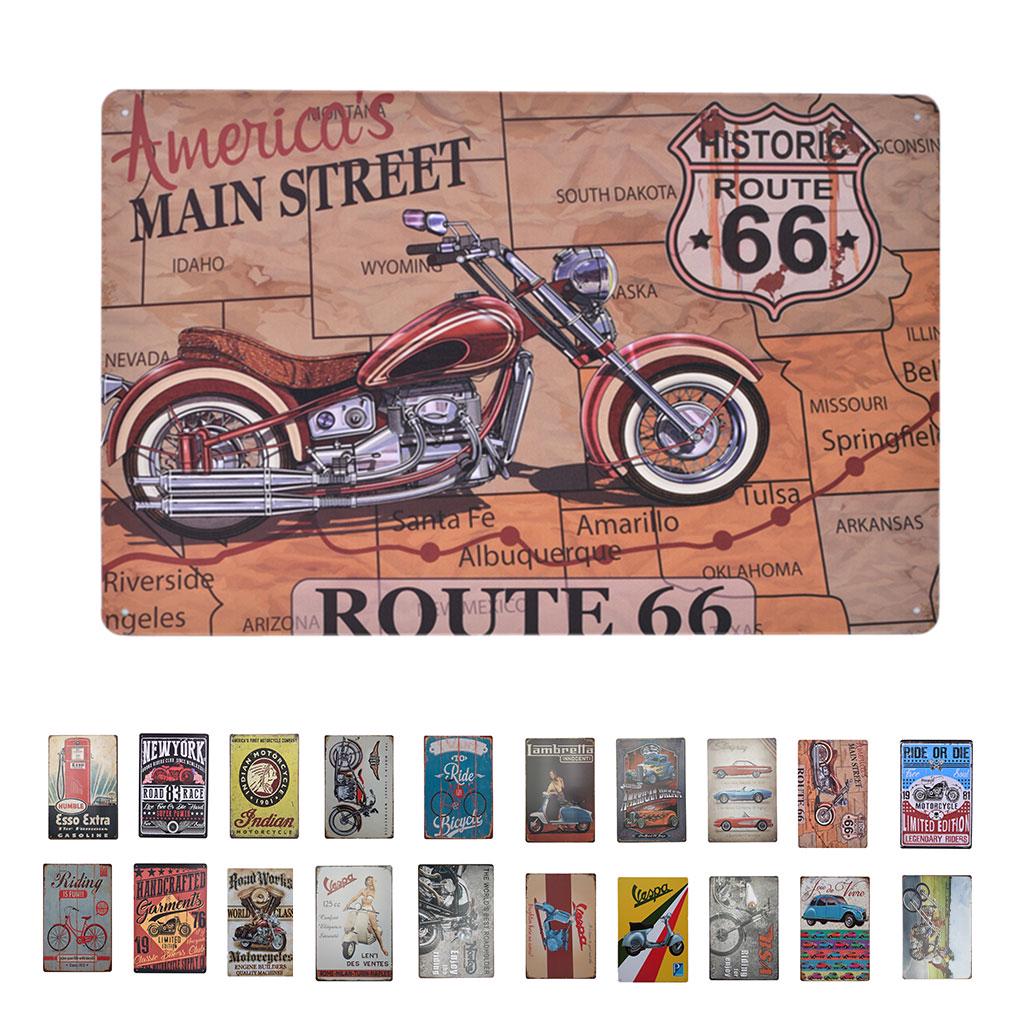 Vintage Retro Iron Wall Decors Car Motorcycle Poster Sign Plaque Home Livingroom Bedroom Decorations