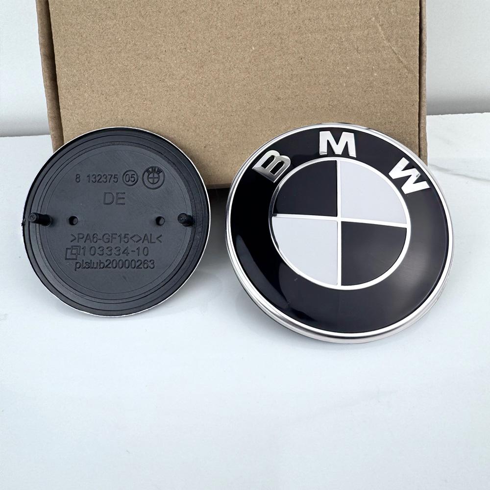 For BMW Se E87 Carbon All Black Car Front Hood Emblem Logo Rear Trunk Badge For BMW For front 82mm Rear 74mm