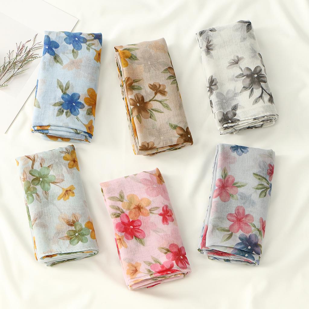 Модный и универсальный шарф нового стиля с балийским цветочным принтом, европейская и американская женская дорожная декоративная шаль, пляжное полотенце