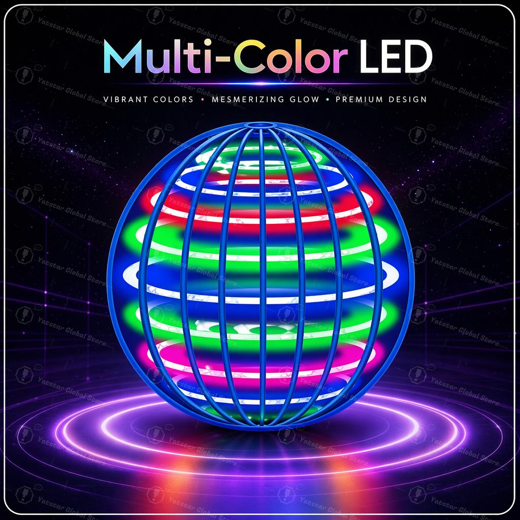 Hand Control Flying Ball Boomerang with LED Lights 360° Rotating Mini UFO Hover Toy Outdoor Indoor Fun Gift for Teens Adults 6