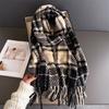 New Stripe Plaid Women's Winter Scarf Imitation Cashmere Warm Shawls Wraps Thicked Pashmina Female Blanket Scarves