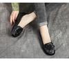 Women's Genuine Leather Non-slip Flat Shoes - Comfortable Round Toe for Middle-aged & Elderly