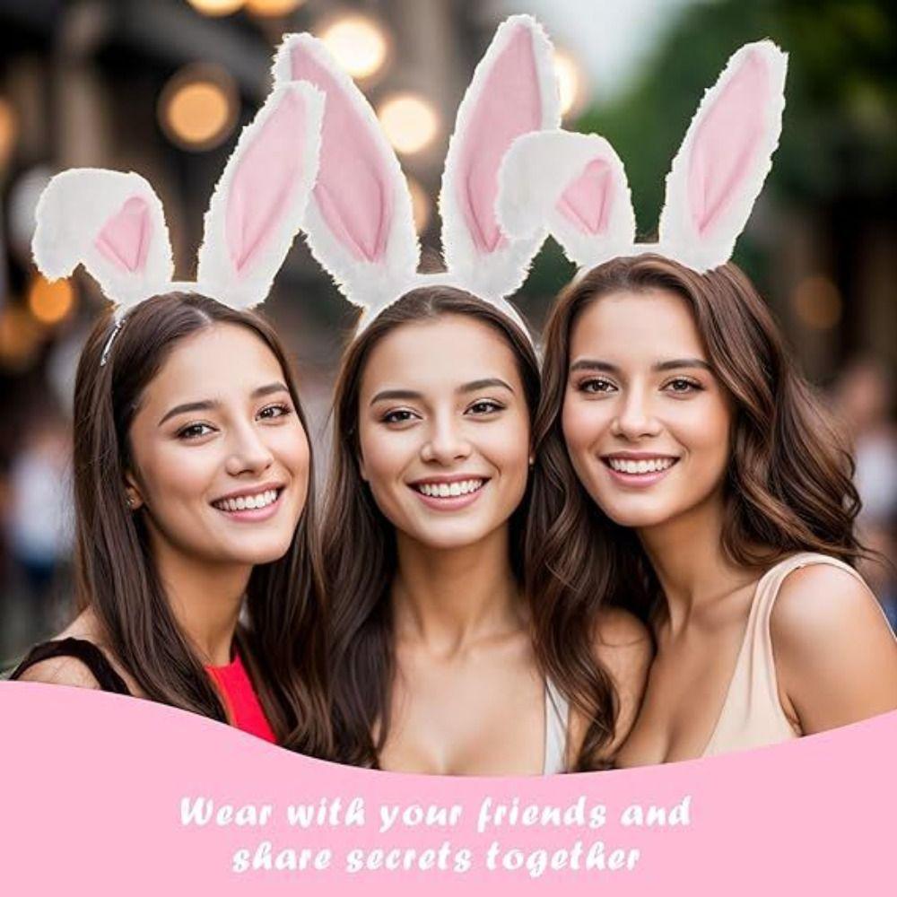 Милая повязка на голову с ушками кролика, декоративный реквизит для фотосессии на вечеринке, симпатичная повязка на голову с большими ушками кролика, головной убор для вечеринки