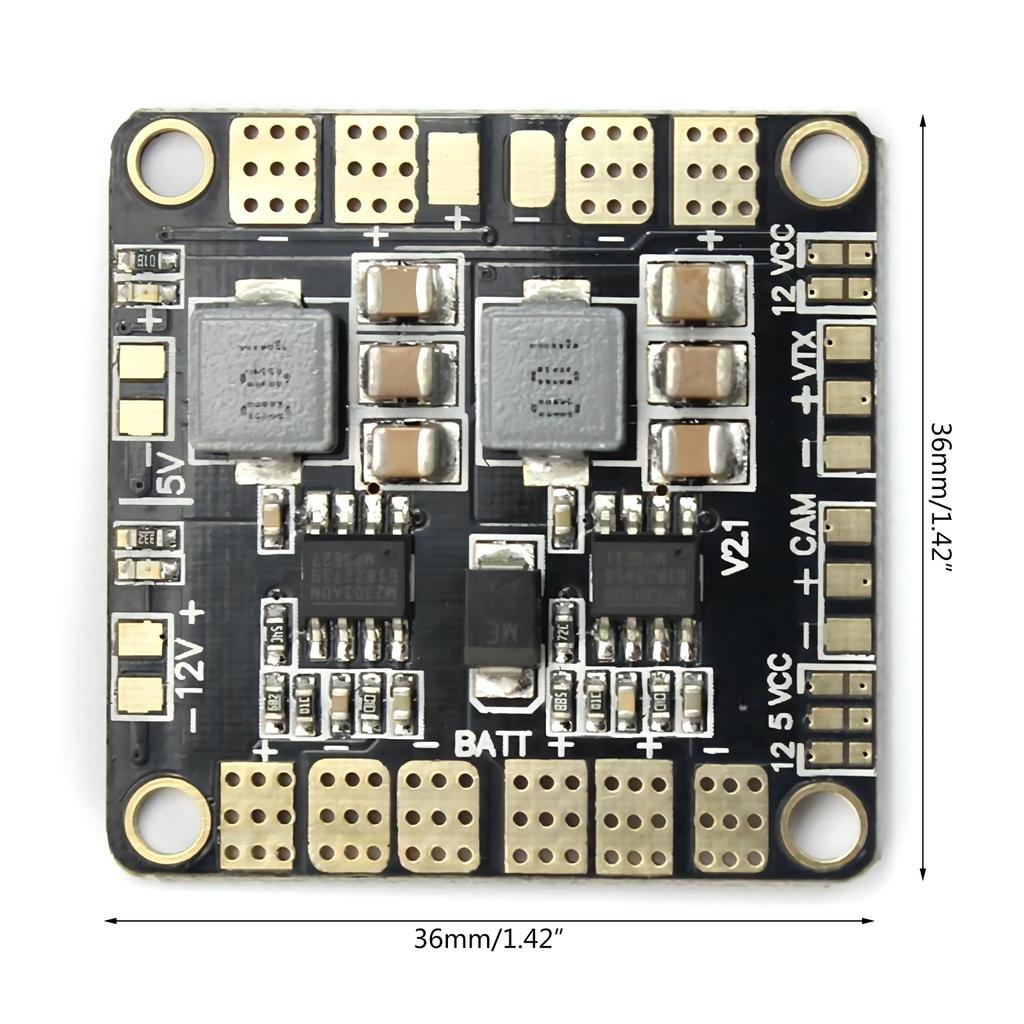 Matek Power Hub - распределительная плата питания с двойным выходом BEC 5 В и 12 В, эффективная для квадрокоптера