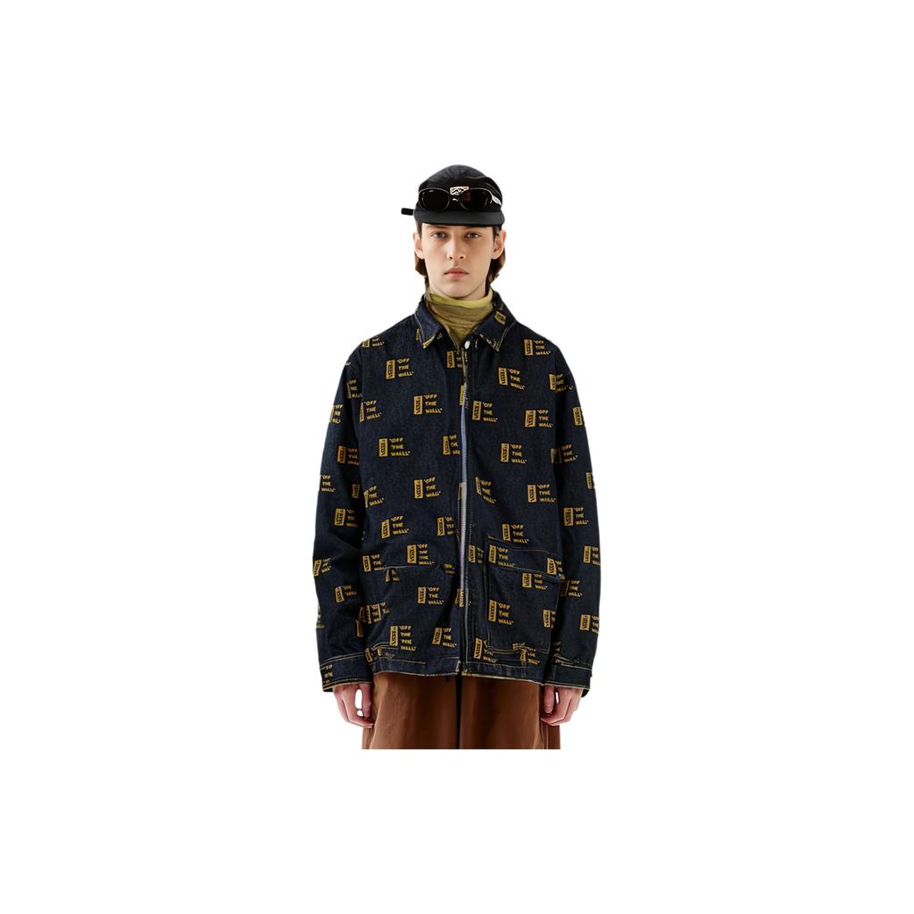 Vans Куртка мужская с принтом букв, свободный воротник-молния, темно-синяя VN000GXKCRE