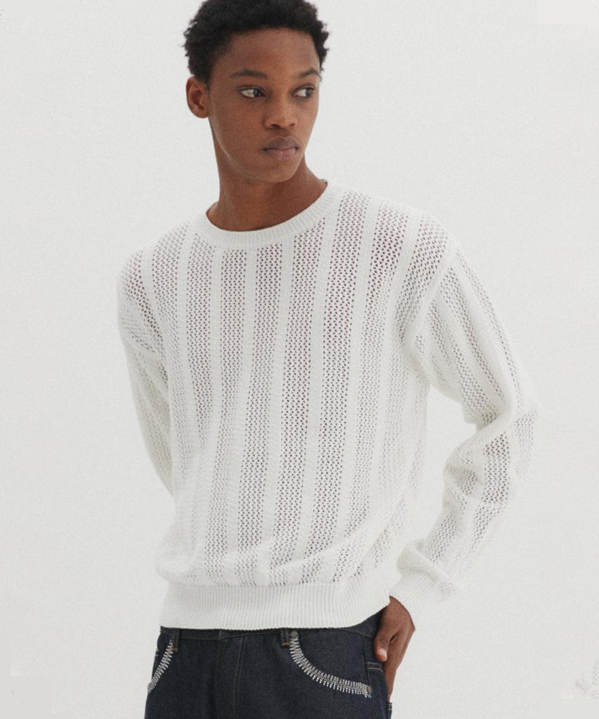 DNSR Mesh Crop Knit White