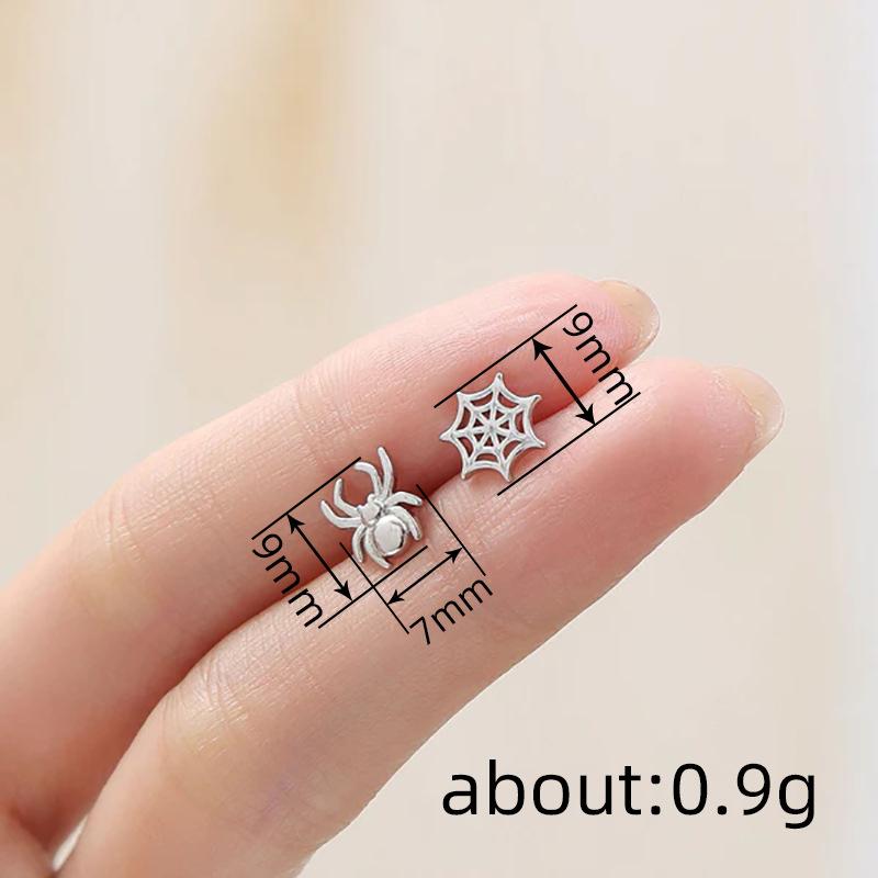 Fashion Funny Earrings, Spider Web Holiday Earrings, Premium Metal Halloween Earrings