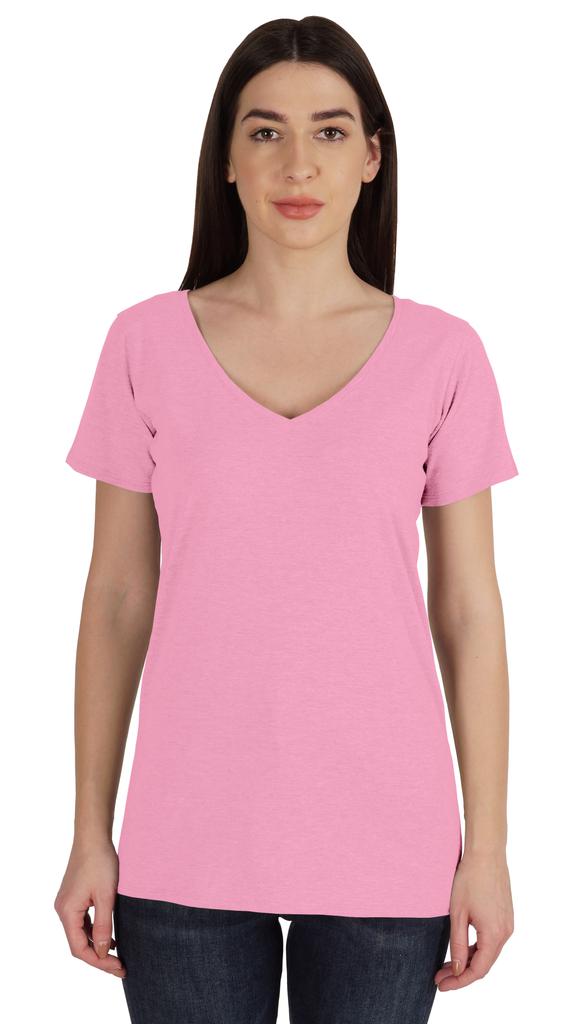 Inkmeso V Neck Basic Tee Classic Fit Short Sleeves Tshirt For Women Summer Cotton Tops