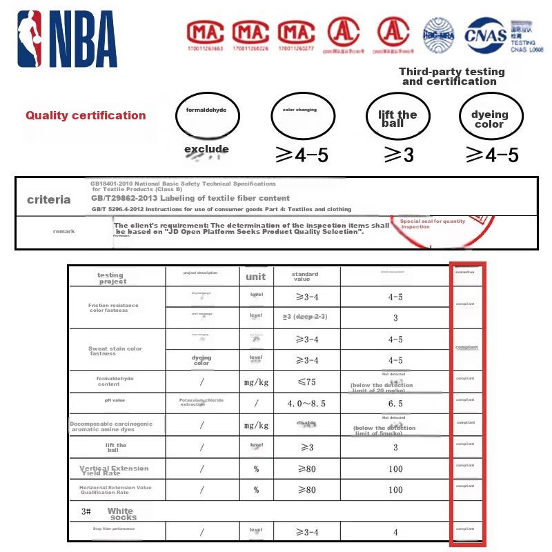 NBA Socks for Men, Autumn And Winter Casual Sports Socks, Sweat-Absorbing Seamless Cotton Socks, Deodorant Training Running Basketball Socks, 3 Pairs