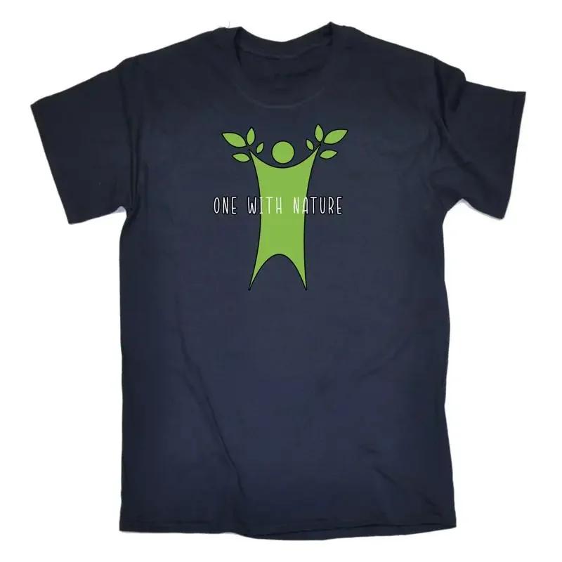 One With Nature Green Eco Mens Funny Novelty T Shirt