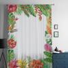 Tropical Plants Sheer Window Curtains for Living Room Girl Bedroom Tulle Curtains Kitchen Veil Chiffon Drapes