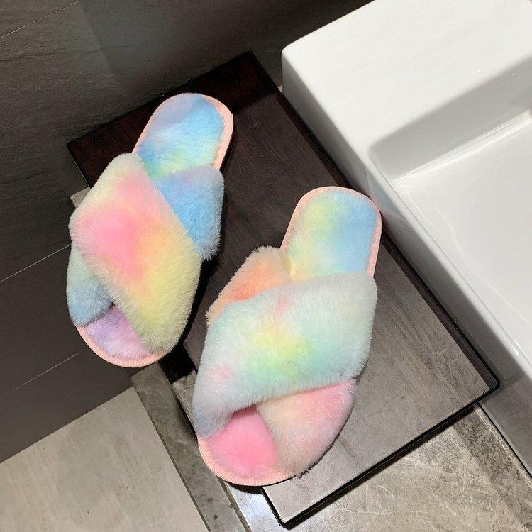 Зимние домашние плюшевые тапочки для женщин Весенние плоские домашние туфли женские Уличные кроссовки плюс хлопковые тапочки женские zapatos mujer