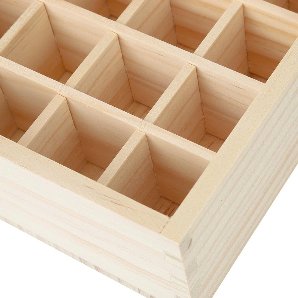 36 Bottles Capacity Multi-slot Wood Nail Gel Polish Display Case For Table Display