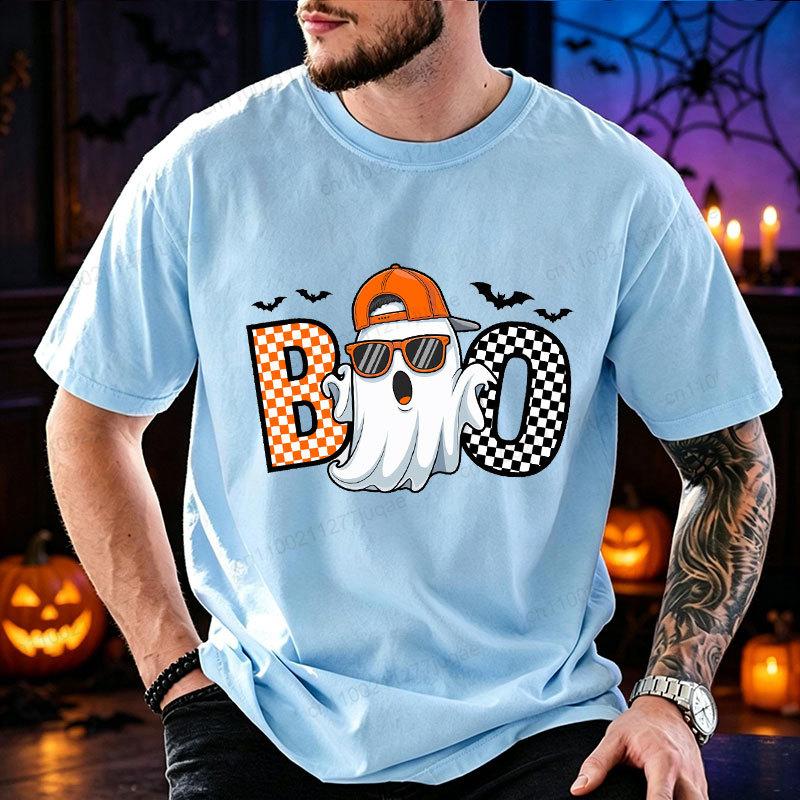 Мужская Женская Смешная Крутая Футболка с Принтом Призрака Boo Trick or Treat Графические Футболки Хэллоуин Вечеринка Костюмы Топы Жуткий Сезон Подарок Футболка