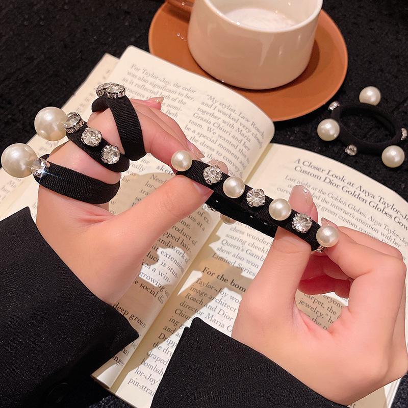 Korean Style High-Grade Shiny Diamond Pearl Hairband for Versatile Ponytails and Updos