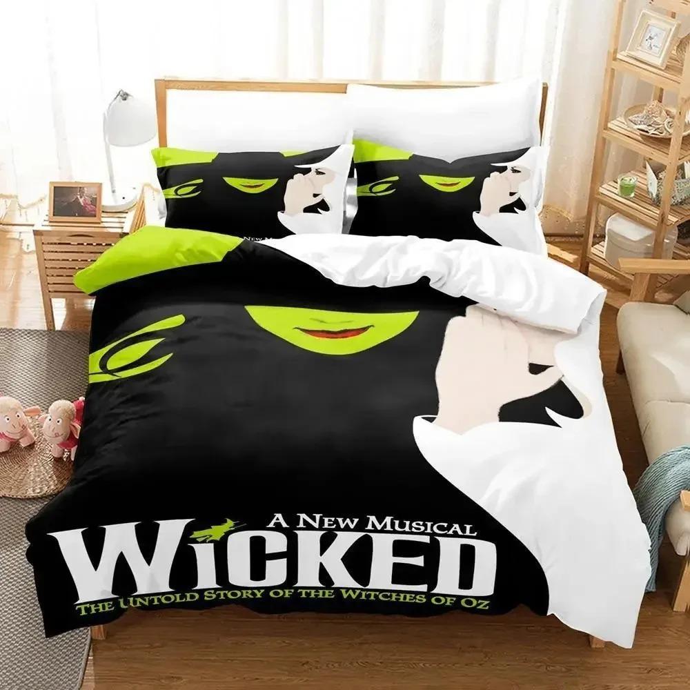 Wicked Musical Broadway Drama Постельное белье Комплект односпальных двуспальных кроватей размера «queen-size» Комплект постельного белья для взрослых детей в спальню с 3D-принтом