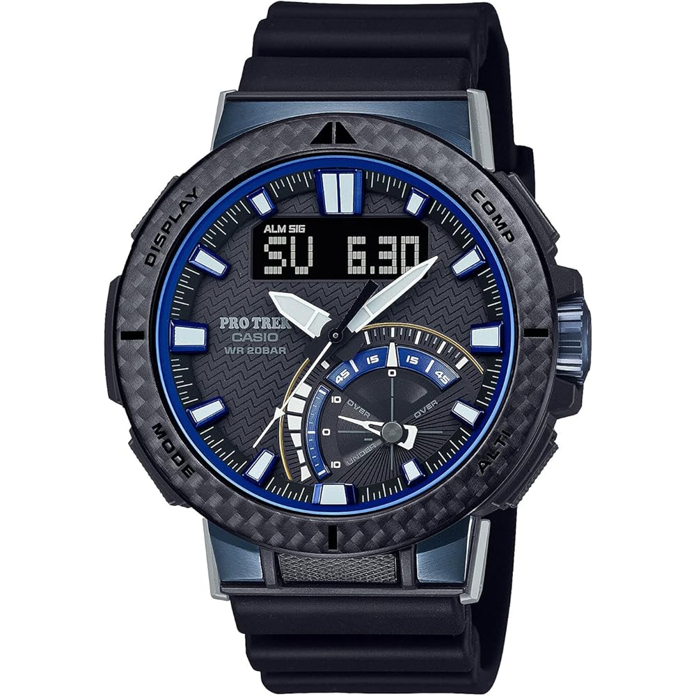 Мужские часы Casio Pro Trek Angler Line с питанием от солнечной энергии и радиосинхронизацией PRW-73X-1JF Черные