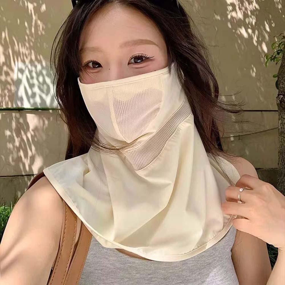 Ice Silk Face Sun Protection Elastic Breathable Sunshade Mask Cycling Neck Sunscreen Mask Summer