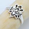 Handmade Silver Lotus Ring 925 Sterling Silver Unisex Jewelry For Christmas Gift