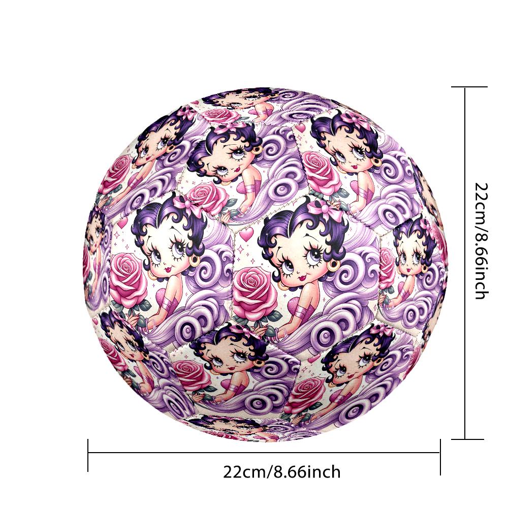 1pc Betty Boop Design Soccer Ball, Standard Football Size 5 for Training Competition Outdoor Sports, Unique Present