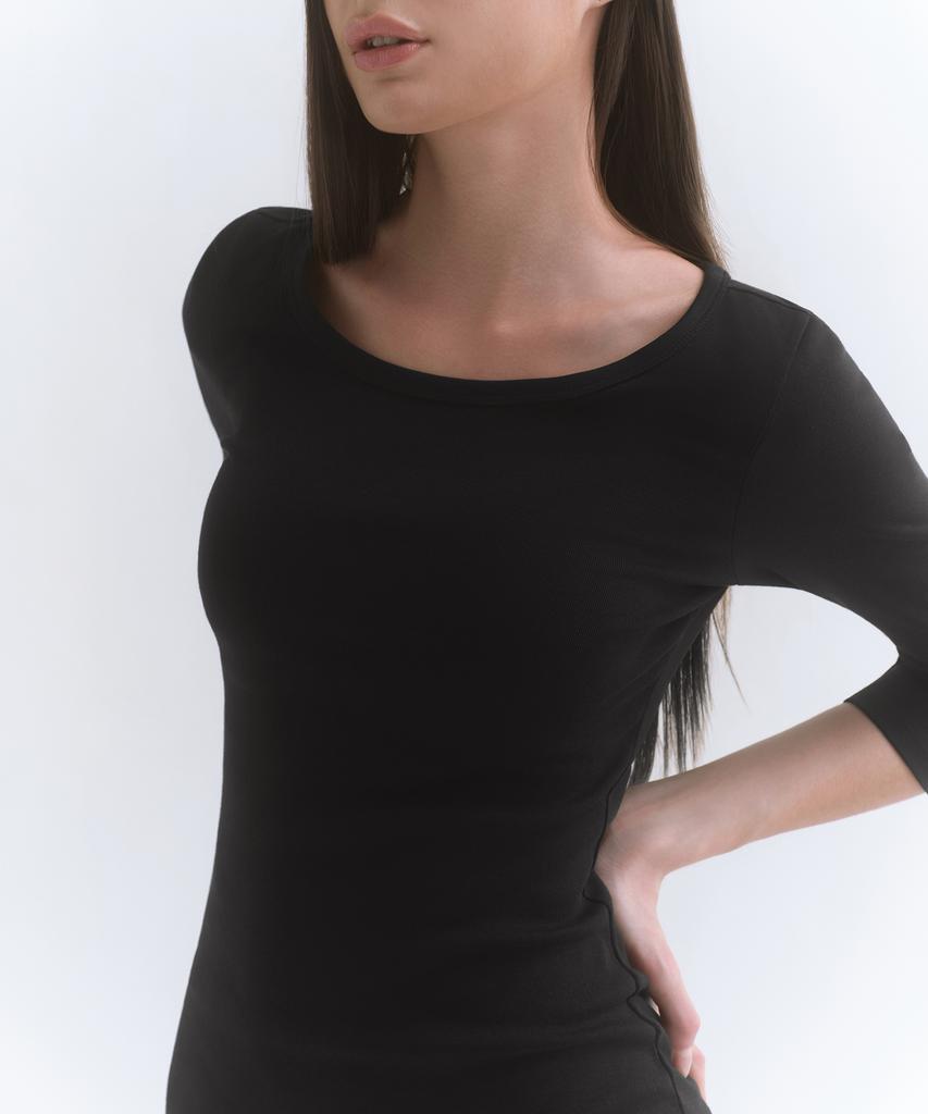 MUSINSA STANDARD WOMAN Женское мини-платье из джерси [Черный]
