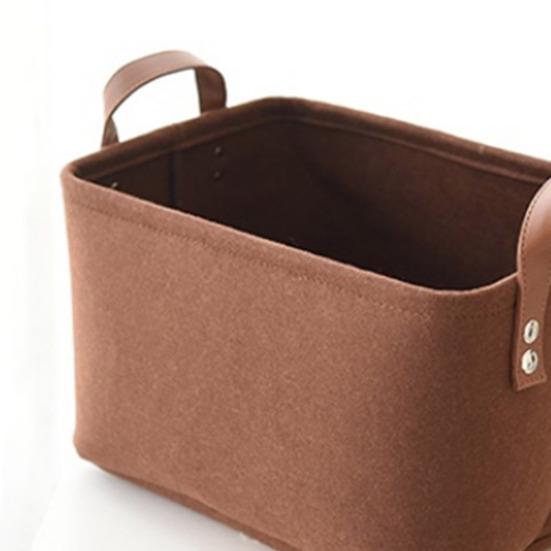 Felt Storage Basket Large Capacity Foldable Organizer with Sturdy Handles for Clothes
