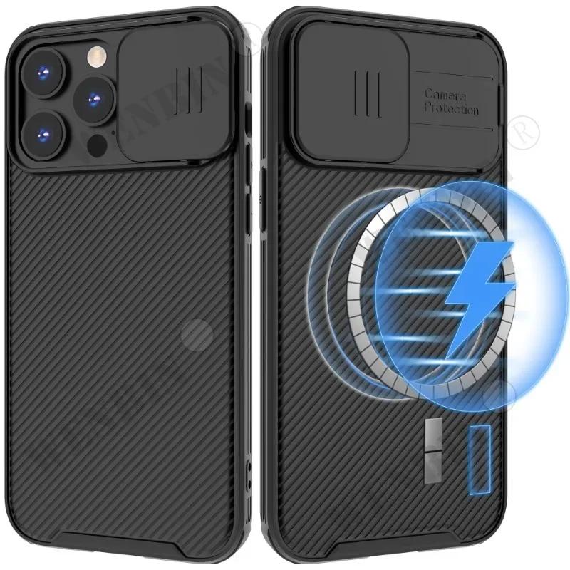Магнитный Чехол Для iPhone 16 15 14 13 12 11 Pro Max Plus Окно Защита объектива Магнитный Magsafe Беспроводная Зарядка Ударопрочный Чехол