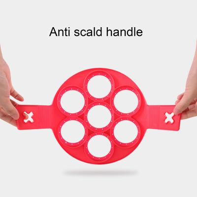 Кольцо для блинов Egg Ring Quick Release с антипригарным покрытием, устойчивое к высоким температурам, круглое, с длинной ручкой, 7 отверстий, многоразовое силиконовое, для приготовления блинов, принадлежности для выпечки