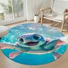 Sea Turtle Round Carpet Design for Game Room Dormitory Bedrooms Study room Antislip Round Carpet Decorate Offices Birthday Christmas Gift