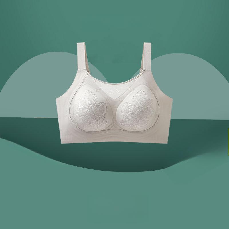 Тонкое нижнее белье без косточек, бюстгальтер на двойной застежке, предотвращающий обвисание и бесшовный собирающий бюстгальтер, бюстгальтер пуш-ап большого размера