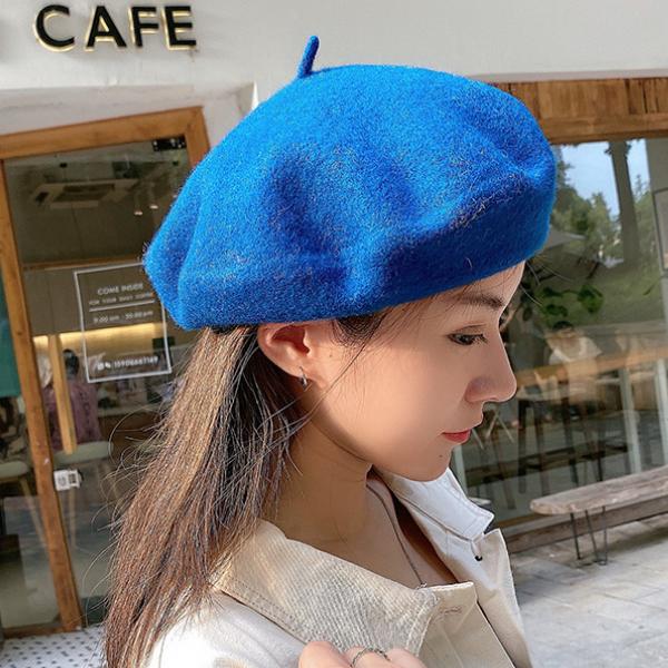 Женские шерстяные береты, утолщенные шапки в стиле ретро, однотонные теплые шапки с тыквой