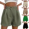 Женские повседневные шорты с эластичной резинкой на талии, летние шорты с высокой талией и карманами на шнуровке