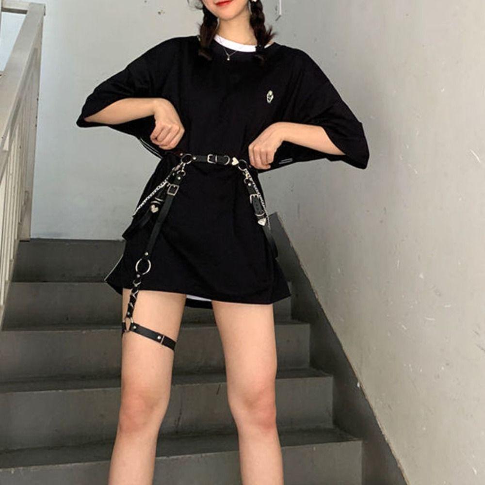 Women Ladies Casual Hip Hop Rock Belt Heart Punk Waistband Waist Chain Ladies Dress Cummerbands