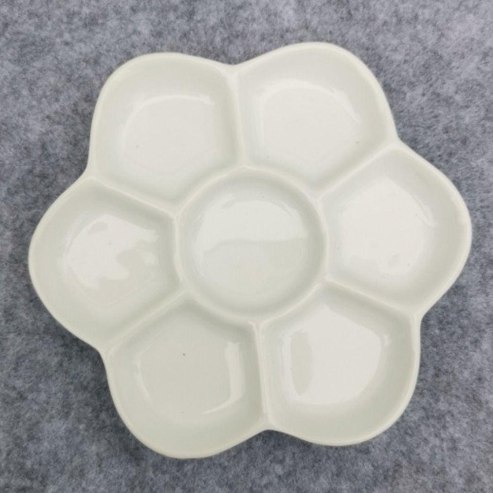 6/7/8/9 Grids Ceramic Paint Palette White Porcelain Palette Paint Palette Tray Painting