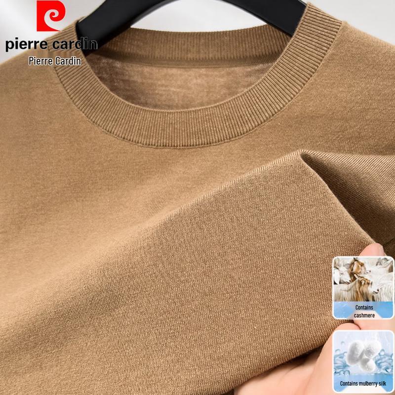 Pierre Cardin Мужской пуловер с круглым вырезом из кашемировой смеси