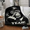 1pc Monkey Yeah! Throw Blanket Soft Flannel, Cozy All Season Polyester Perfect for Home, Office